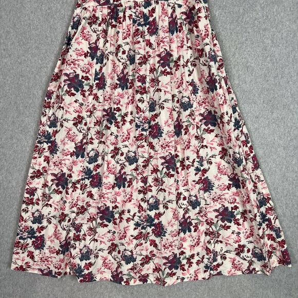 April Cornell Floral Square Neck Ruffle Sleeve Midi Dress Size Large - Picture 3 of 11
